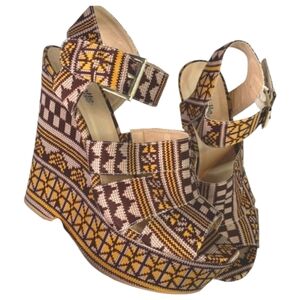 Wedge Heel Peep Toe Ankle Strap Sandals